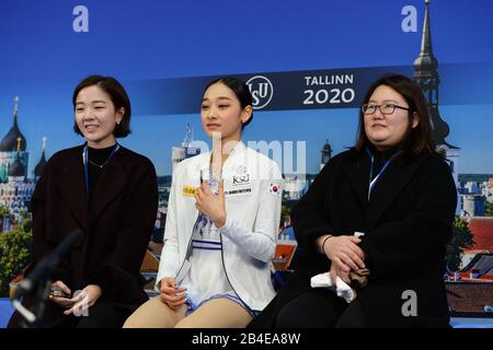 Tallinn, Estland. März 2020. Seoyeong WI aus Korea, während Des Ladies Short Program bei den ISU World Junior Figure Skating Championats 2020 in der Tondiraba Ice Hall, am 06. März 2020 in Tallinn, Estland. Credit: Raniero Corbelletti/AFLO/Alamy Live News Stockfoto