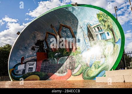 Akustikhülle am Dogello Goss Square. Concordia, Santa Catarina, Brasilien. Stockfoto