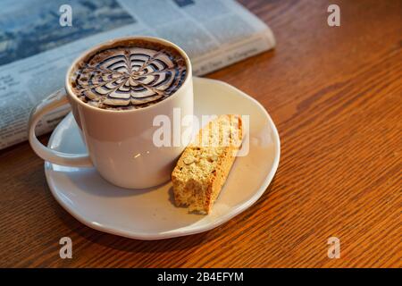 Kaffee und Biscotti Pause Stockfoto