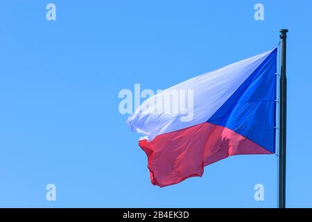 Praha, tschechische Flagge in Praha, Prag, Prag, Tschechien Stockfoto