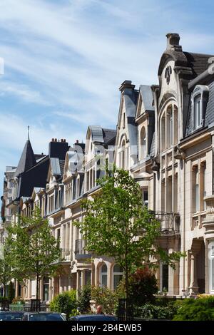Historische Wohnhäuser in der Rue Pasteur, Esch an der Alzette, Luxemburg, Europa Stockfoto