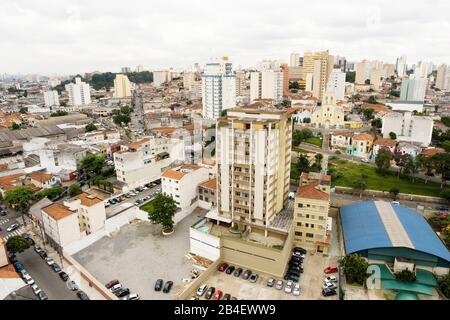 Luftbild der Urbanisierung, Cambuci, São Paulo, Brasilien Stockfoto