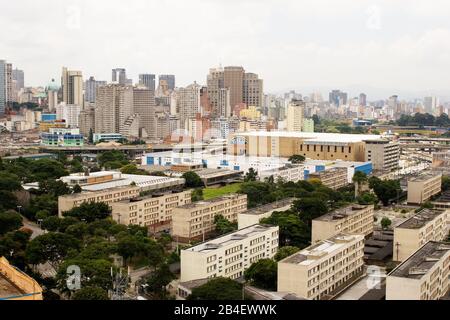 Luftbild der Urbanisierung, Cambuci, São Paulo, Brasilien Stockfoto