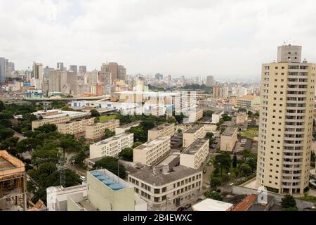 Luftbild der Urbanisierung, Cambuci, São Paulo, Brasilien Stockfoto