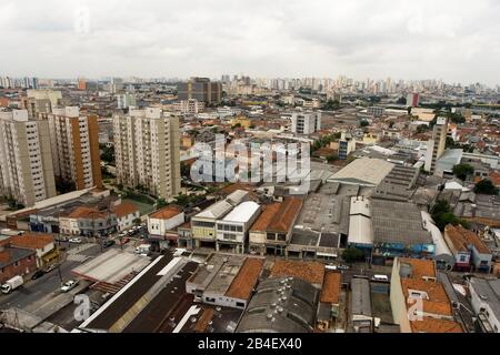 Luftbild der Urbanisierung, Cambuci, São Paulo, Brasilien Stockfoto