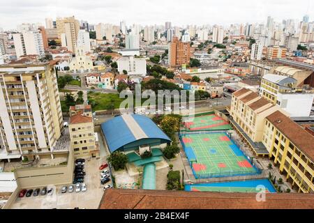 Luftbild der Urbanisierung, Cambuci, São Paulo, Brasilien Stockfoto