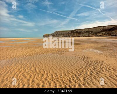 Strouanne, Wissant, Communes de la Terre des Deux Caps, Desvres, Boulogne-sur-Mer, Pas-de-Calais, Hauts-de-France, Frankreich, Witzand, Parc Naturel Régional des Caps et Marais d'Opale, Côte d'Opale, Opal Coast, Channel, Atlantic Stockfoto