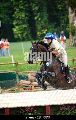 Olympische Spiele 2008, Hong Kong (Peking Spiele) August 2008, Katrin Norling (IRE) Pandora, eventing Cross Country Stockfoto