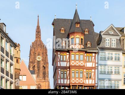 Deutschland, Hessen, Frankfurt, rekonstruierte Häuser am Römerberg. Stockfoto