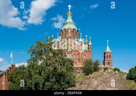Helsinki, Uspensky Cathedral, Russisch-Orthodoxe Kirche Stockfoto