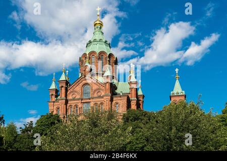 Helsinki, Uspensky Cathedral, Russisch-Orthodoxe Kirche Stockfoto