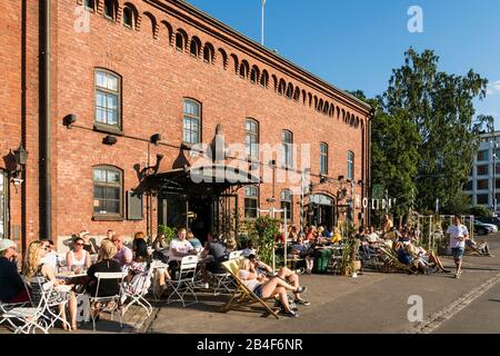 Helsinki, Katajanokka Magazine, Waterfront Kanavaranta, Restaurant Stockfoto