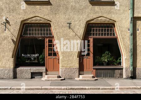 Helsinki, Altstadt, Jugendstil, Fabianinkatu, Schaufenster Stockfoto