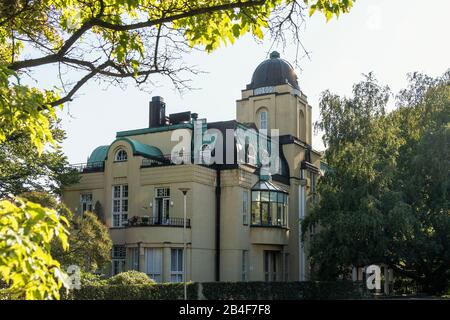 Helsinki, Jugendstilarchitektur im Stadtteil Eira, Laivurinkatu Stockfoto