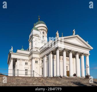 Helsinki, Kathedrale, Stufen, Panorama Stockfoto