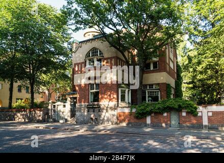 Helsinki, Jugendstilarchitektur im Stadtteil Eira, Villa, Laivurinkatu 25 Stockfoto