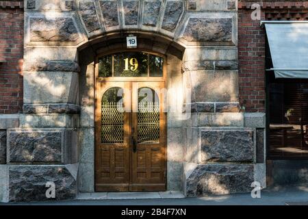 Helsinki, Jugendstil-Architektur, Korkeavuorenkatu Stockfoto