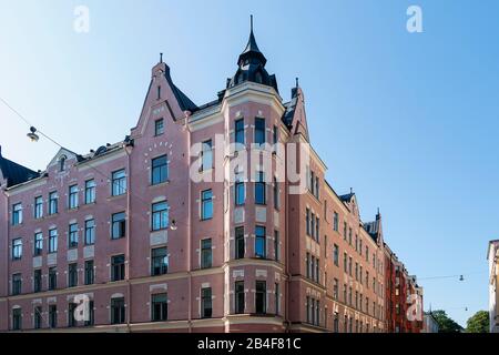 Helsinki, Jugendstilarchitektur im Stadtteil Eira Stockfoto