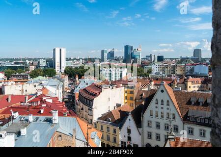 Estland, Tallinn, Blick vom Rathaus in Richtung Altstadt und Neustadt Stockfoto