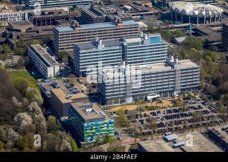 Luftbild der Ruhr-Universität Dortmund mit BioMedizinZentrum in der RUB in der Ruhrgebietsstrecke im Land Nordrhein-Westfalen, Deutschland Stockfoto