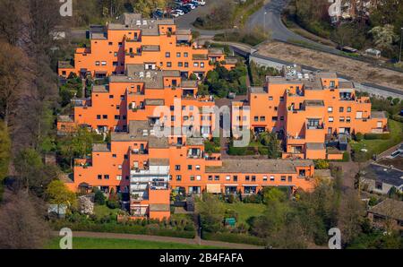 Luftbild der Fin-Städte, Finnenstadt am Napoleonsweg mit großen Terrassen in Dorsten im Ruhrgebiet im Land Nordrhein-Westfalen, Deutschland Stockfoto