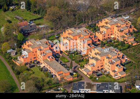 Luftbild der Fin-Städte, Finnenstadt am Napoleonsweg mit großen Terrassen in Dorsten im Ruhrgebiet im Land Nordrhein-Westfalen, Deutschland Stockfoto