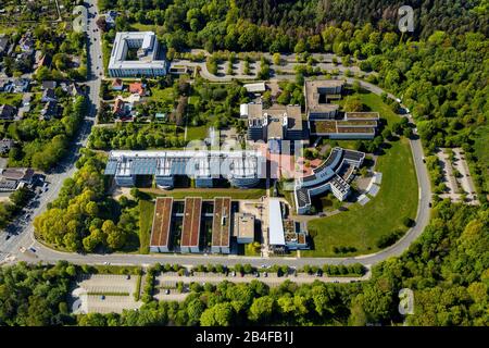 Luftbild der FernUniversität in Hagen mit der FernUniversität in Hagen Regional Center Hagen im Ruhrgebiet im Bundesland Nordrhein-Westfalen, Deutschland Stockfoto