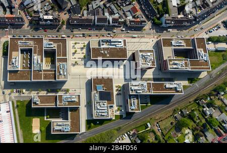 Luftbild der HRW Hochschule Ruhrgebiet West in Mülheim an der Ruhrgebietsstrecke im Bundesland Nordrhein-Westfalen, Deutschland. Stockfoto