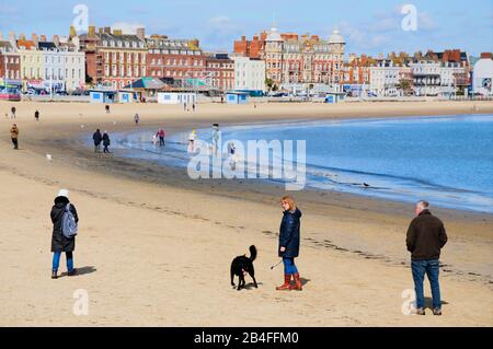 Weymouth. März 2020. Wetter in Großbritannien. Die Menschen beginnen das Wochenende früh, wenn Sonnenschein in die Stadt zurückkehrt. Kredit: Stuart frettwell/Alamy Live News Stockfoto