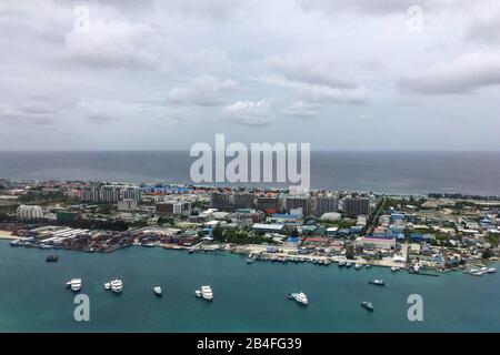 Überwachsende Insel Hulhumale, Male, Malediven, Asien Stockfoto