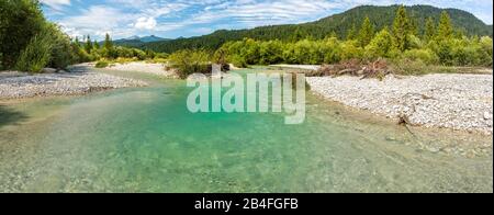 Isartal bei Wallgau Stockfoto