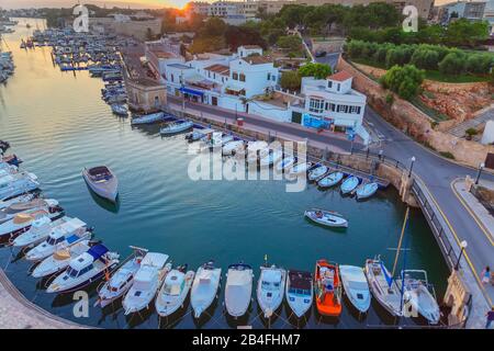 Historischen alten Hafen und Altstadt, Ciutadella, Menorca, Balearen, Spanien, Europa, Stockfoto