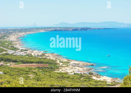 Insel Formentera, Draufsicht, Formentera, Balearen, Spanien Stockfoto