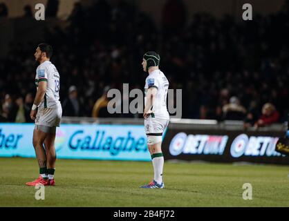 Salford, Lancashire, Großbritannien. März 2020. März 2020; AJ Bell Stadium, Salford, Lancashire, England; Gallagher Premiership Rugby, Sale Sharks versus London Irish; Seán O'Brien von London Irish, der in seinem ersten Spiel für den Verein Credit: Action Plus Sports Images/Alamy Live News spielt Stockfoto