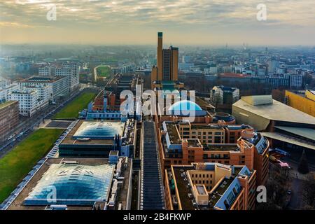 Dezember 2018 über den Dächern Berlins einen Panoramablick Stockfoto