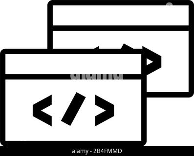 Symbol benutzerdefinierte Codierung in weißen Hintergrund Vector Illustration Design Stock Vektor