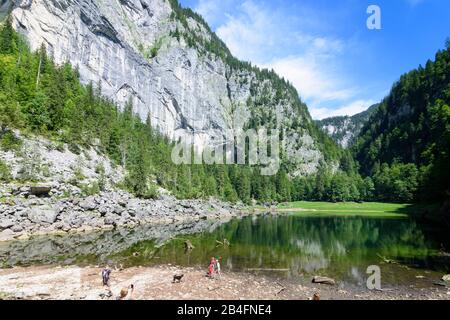 Grundlsee, Kammersee, Traunquelle im Ausseerland-Salzkammergut, Steiermark, Styria, Österreich Stockfoto