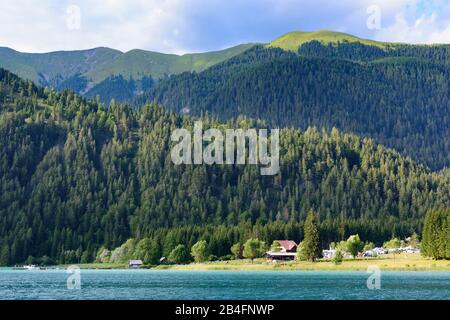 Weißensee, Weissensee East End, Lido Stockenboi in Kärnten/Kärnten, Österreich Stockfoto