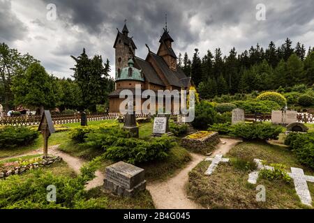 Europa, Polen, Niedermösien, Vang Stave Kirche in Karpacz/Stabkirche Wang Stockfoto