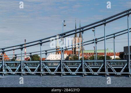 Europa, Polen, Niedermösien, Wroclaw - Grunwaldbrücke / Most Grunwaldzki Stockfoto