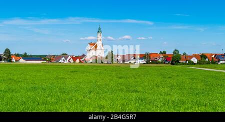 Wallfahrtskirche Unserer Lieben Frau und Pfarrkirche St. Peter und Paul, Barockkirche, Oberschwäbische Barockstraße, Steinhausen, Oberschwaben, Baden-Württemberg, Deutschland, Europa Stockfoto