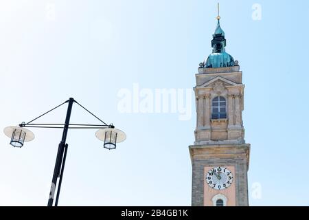 Georgenkirche, Kirchturm, Taufkirche Johann Sebastian Bach, Fassade, historisch, Eisenach, Thüringen, Deutschland, Europa, Stockfoto