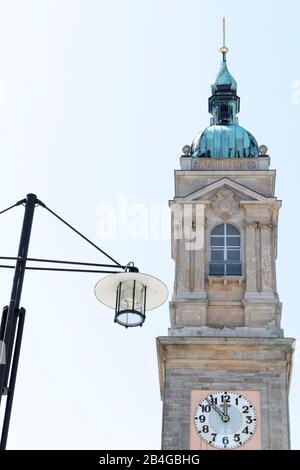 Georgenkirche, Kirchturm, Taufkirche Johann Sebastian Bach, Fassade, historisch, Eisenach, Thüringen, Deutschland, Europa, Stockfoto