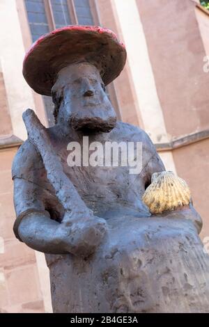 Denkmal, Statue des heiligen jakobus, St. jacobi-kirche, Göttingen, Niedersachsen, Deutschland, Europa, Stockfoto