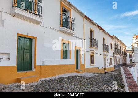 Straßen der alten Touristenstadt Mertola. Portugal Alentejo Stockfoto