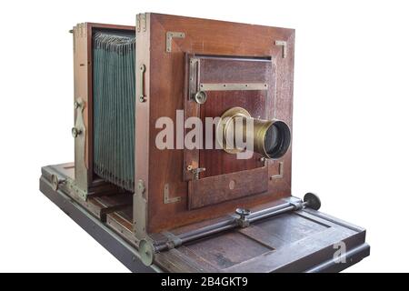 Historische alte Oldtimer-Kardankameras aus dem letzten Jahrhundert für das Studio Stockfoto
