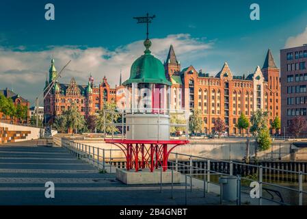 Deutschland, Hamburg, Elbe, Hafen, Hafencity, Leuchtfeuer, Leuchtturm Stockfoto