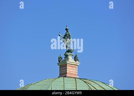 Europa, Deutschland, Bayern, München, Stadt, Hofgarten, Diana-Tempel, Tellus Bavaria Bronzestatue, Stockfoto