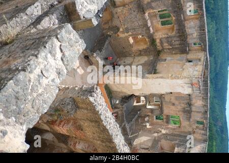 Die Burg Landstejn, Tschechien, wurde Anfang des 13. Jahrhunderts vermutlich von den mährischen Premysliden als Stützpunkt für das Gebiet von Böhmen, Mähren und Österreich erbaut. Stockfoto