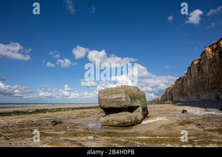 Normandie, Alabasterküste, deutscher Bunker, Ruine, Atlantikwall, Stockfoto